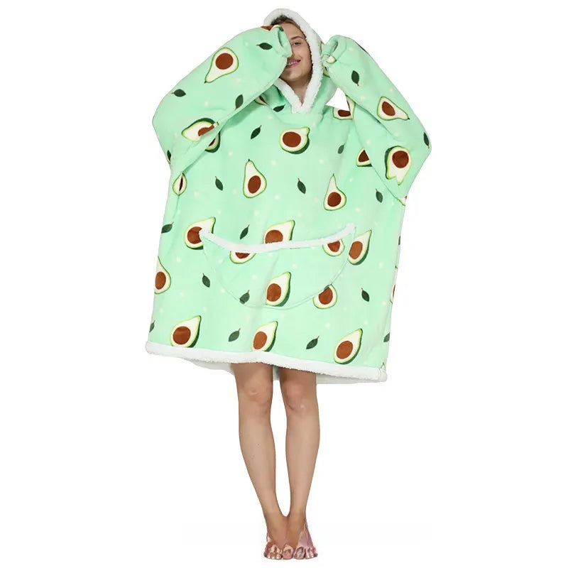 Le Sweat-Plaid Cocooning à Capuche