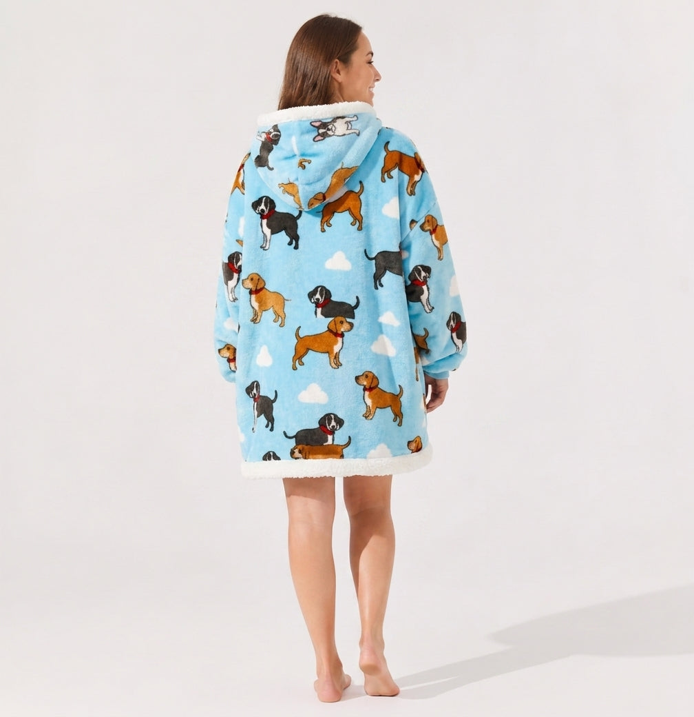 Le Sweat-Plaid Cocooning à Capuche