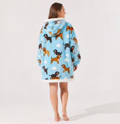 Le Sweat-Plaid Cocooning à Capuche