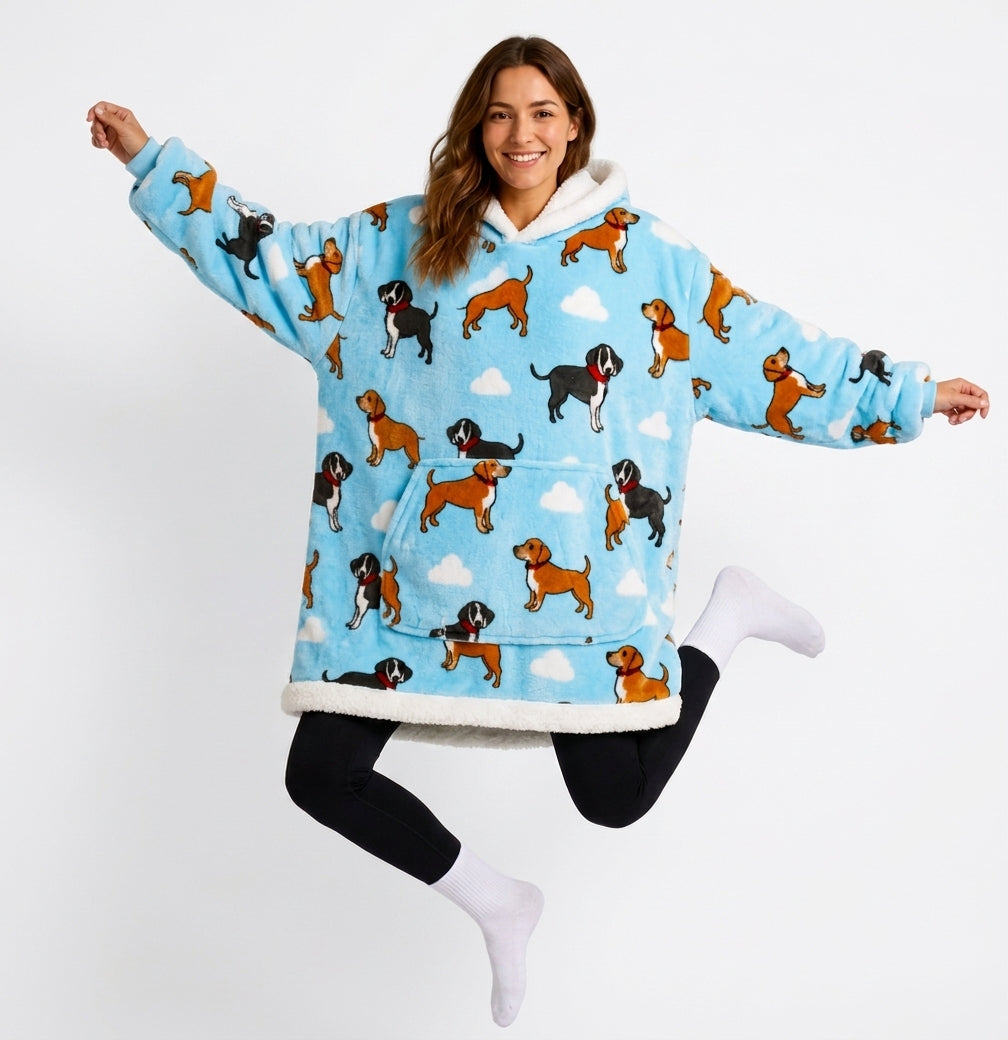 Le Sweat-Plaid Cocooning à Capuche