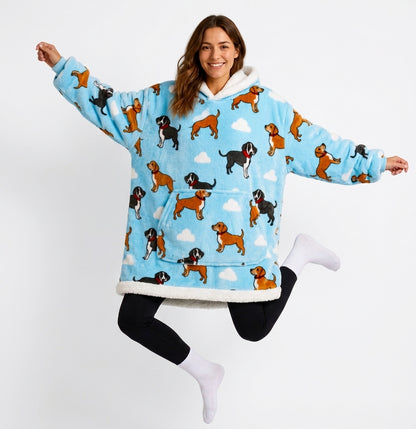 Le Sweat-Plaid Cocooning à Capuche