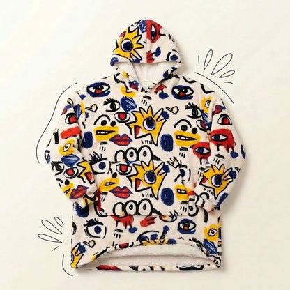 Le Sweat-Plaid Cocooning à Capuche