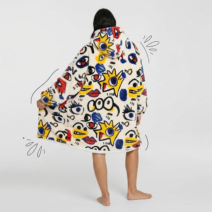 Le Sweat-Plaid Cocooning à Capuche