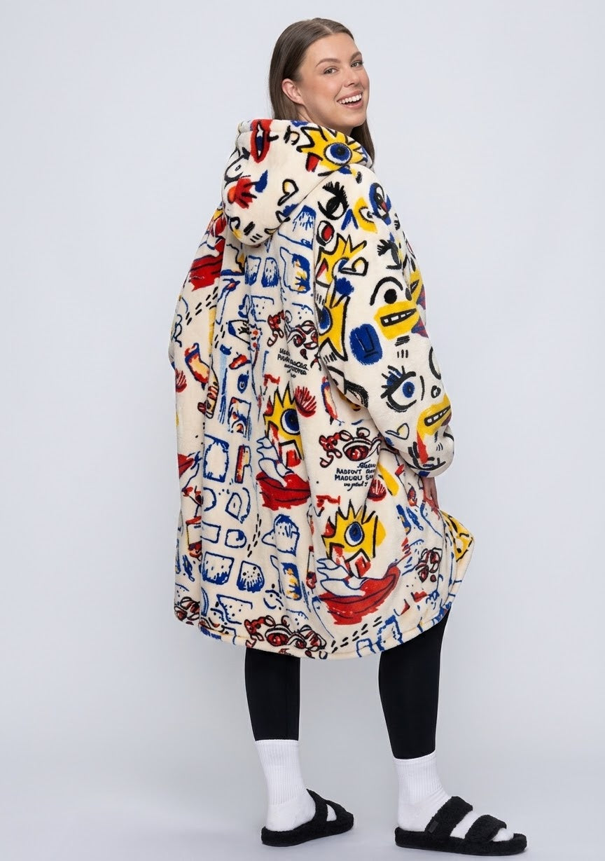 Le Sweat-Plaid Cocooning à Capuche