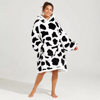 Le Sweat-Plaid Cocooning à Capuche