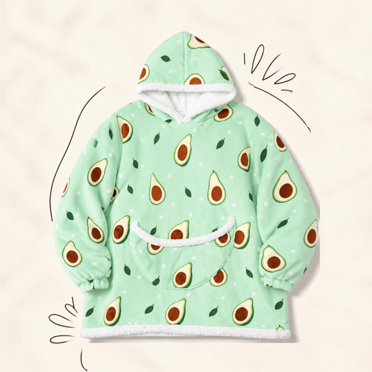 Le Sweat-Plaid Cocooning à Capuche