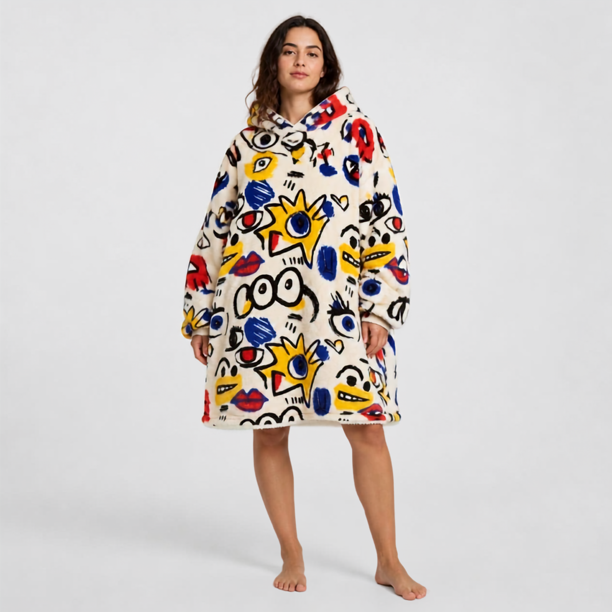 Le Sweat-Plaid Cocooning à Capuche