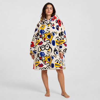 Le Sweat-Plaid Cocooning à Capuche