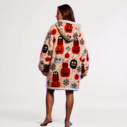 Le Sweat-Plaid Cocooning à Capuche