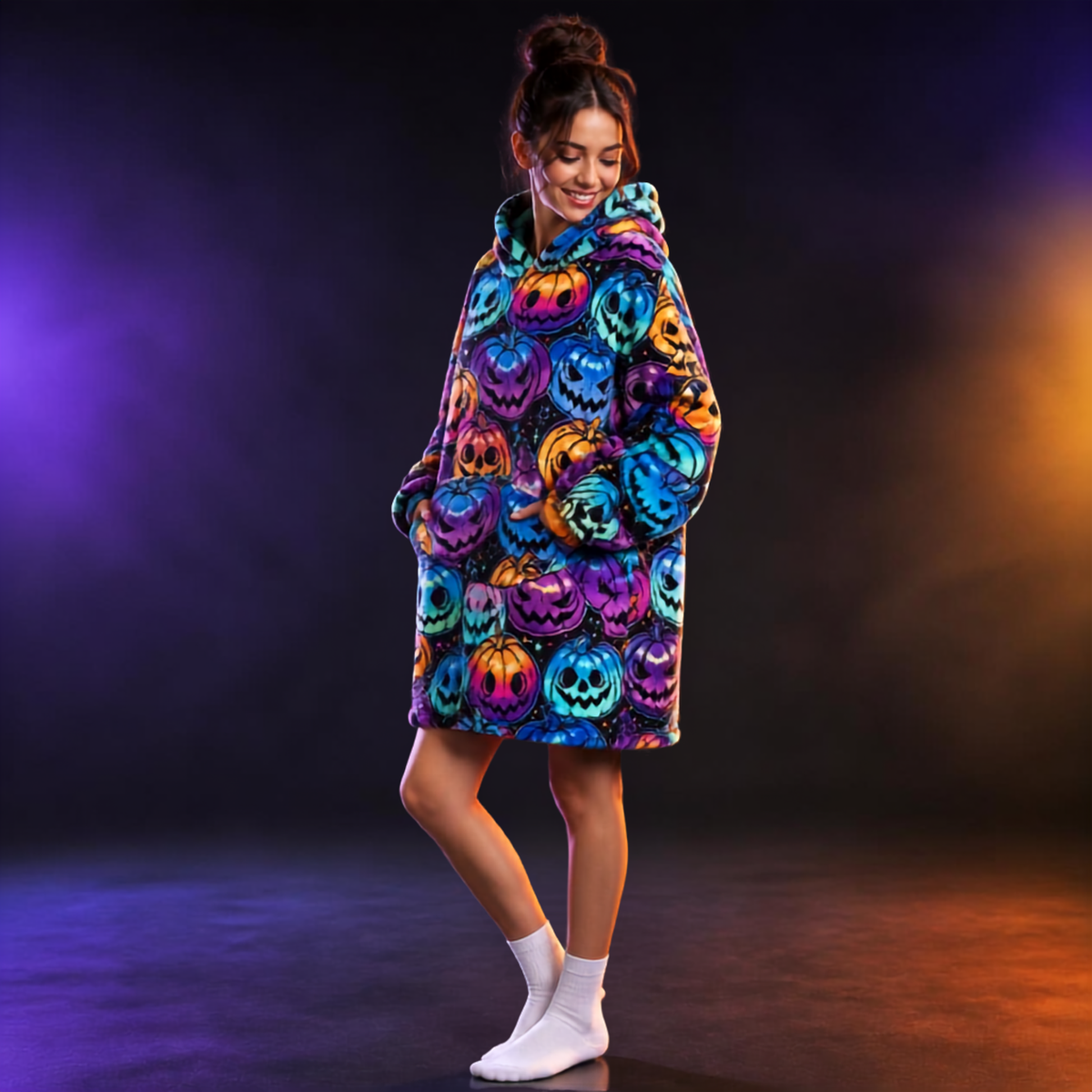Le Sweat-Plaid Cocooning à Capuche