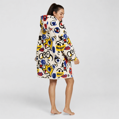 Le Sweat-Plaid Cocooning à Capuche