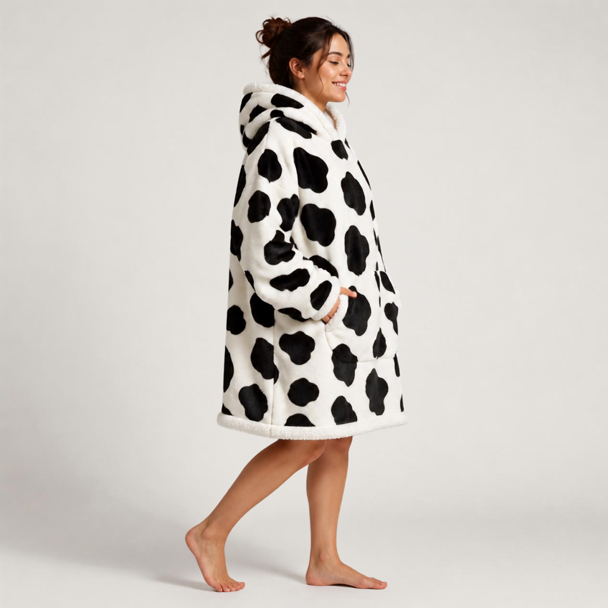 Le Sweat-Plaid Cocooning à Capuche