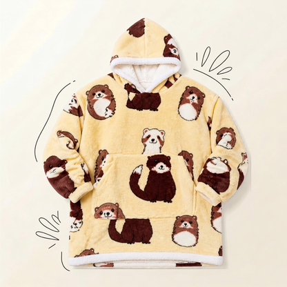 Le Sweat-Plaid Cocooning à Capuche