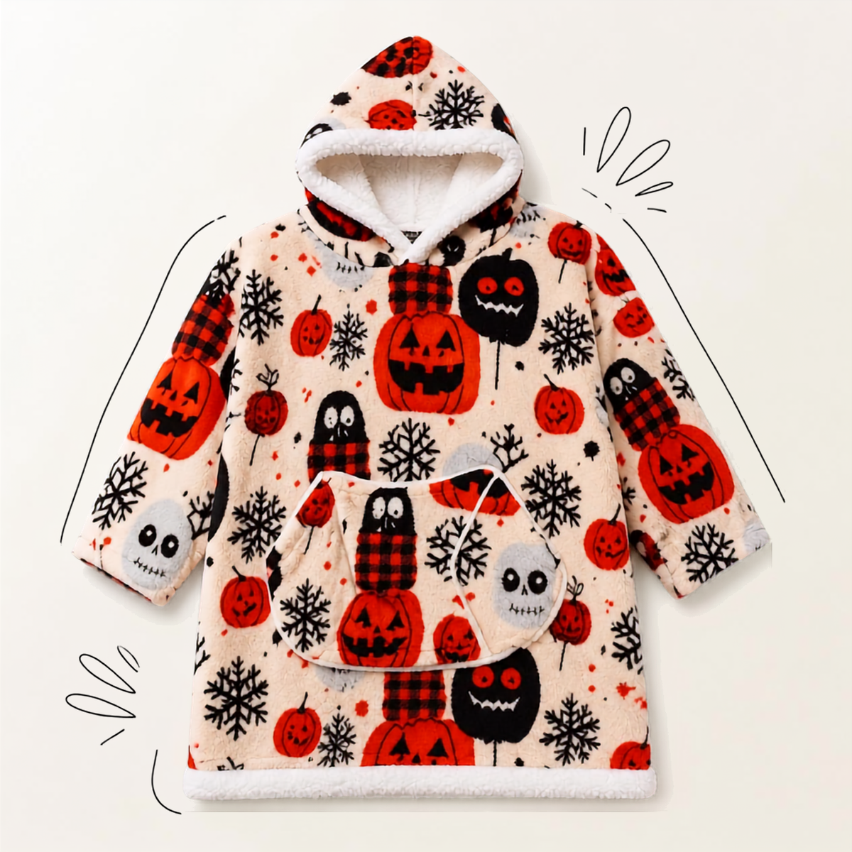 Le Sweat-Plaid Cocooning à Capuche