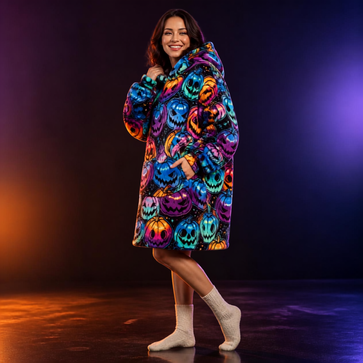 Le Sweat-Plaid Cocooning à Capuche