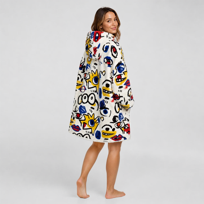Le Sweat-Plaid Cocooning à Capuche