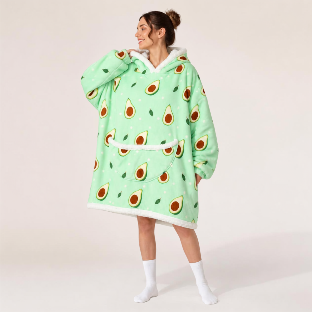 Le Sweat-Plaid Cocooning à Capuche