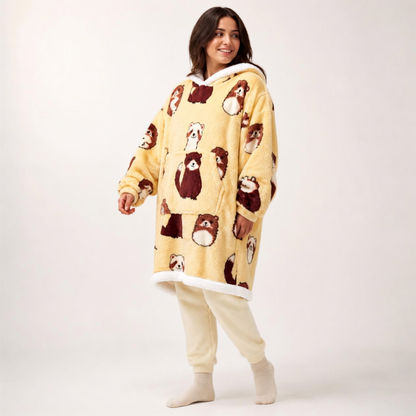 Le Sweat-Plaid Cocooning à Capuche