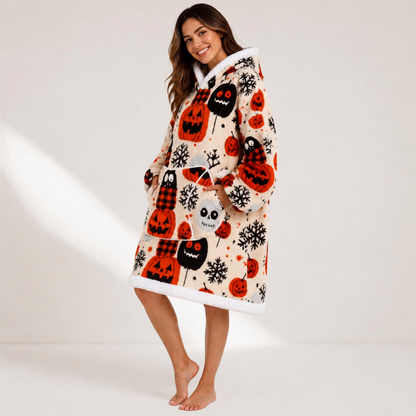 Le Sweat-Plaid Cocooning à Capuche