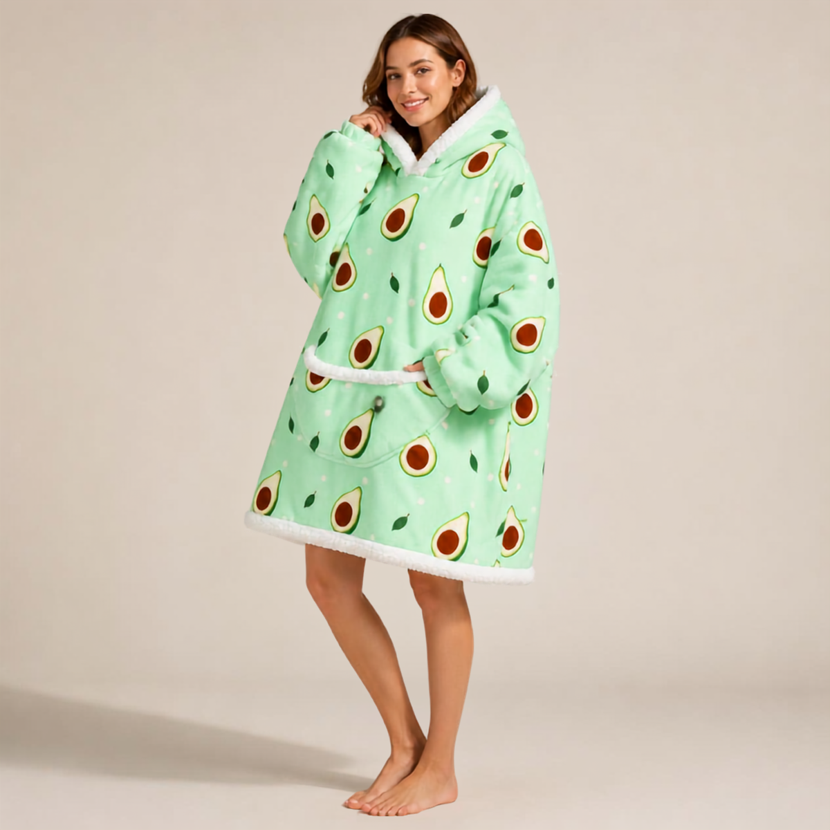 Le Sweat-Plaid Cocooning à Capuche