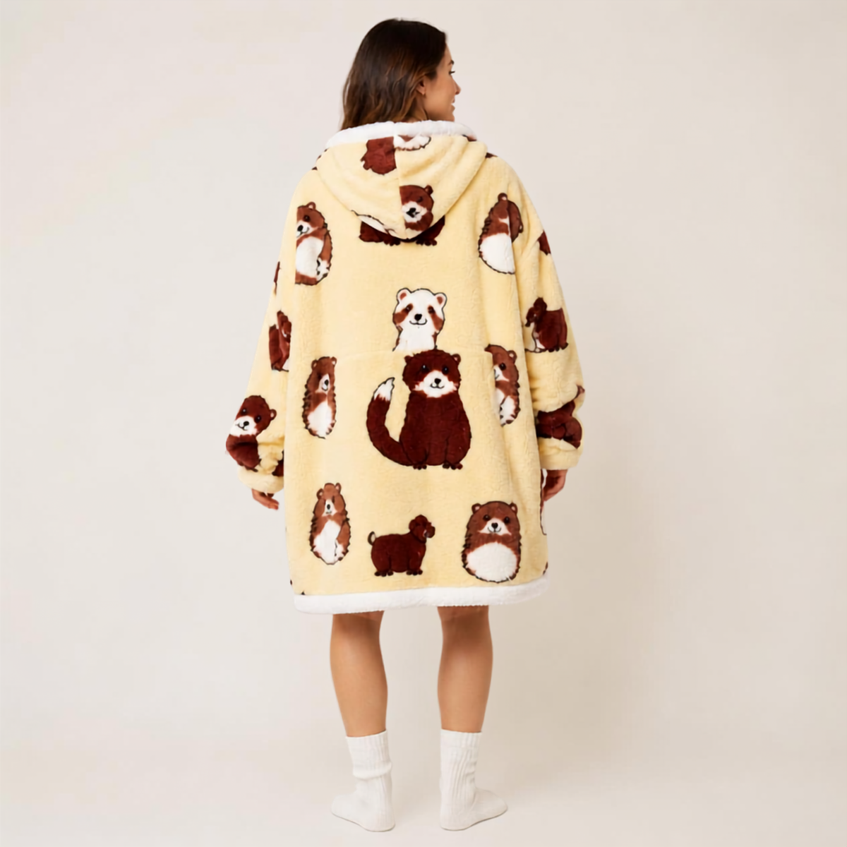 Le Sweat-Plaid Cocooning à Capuche