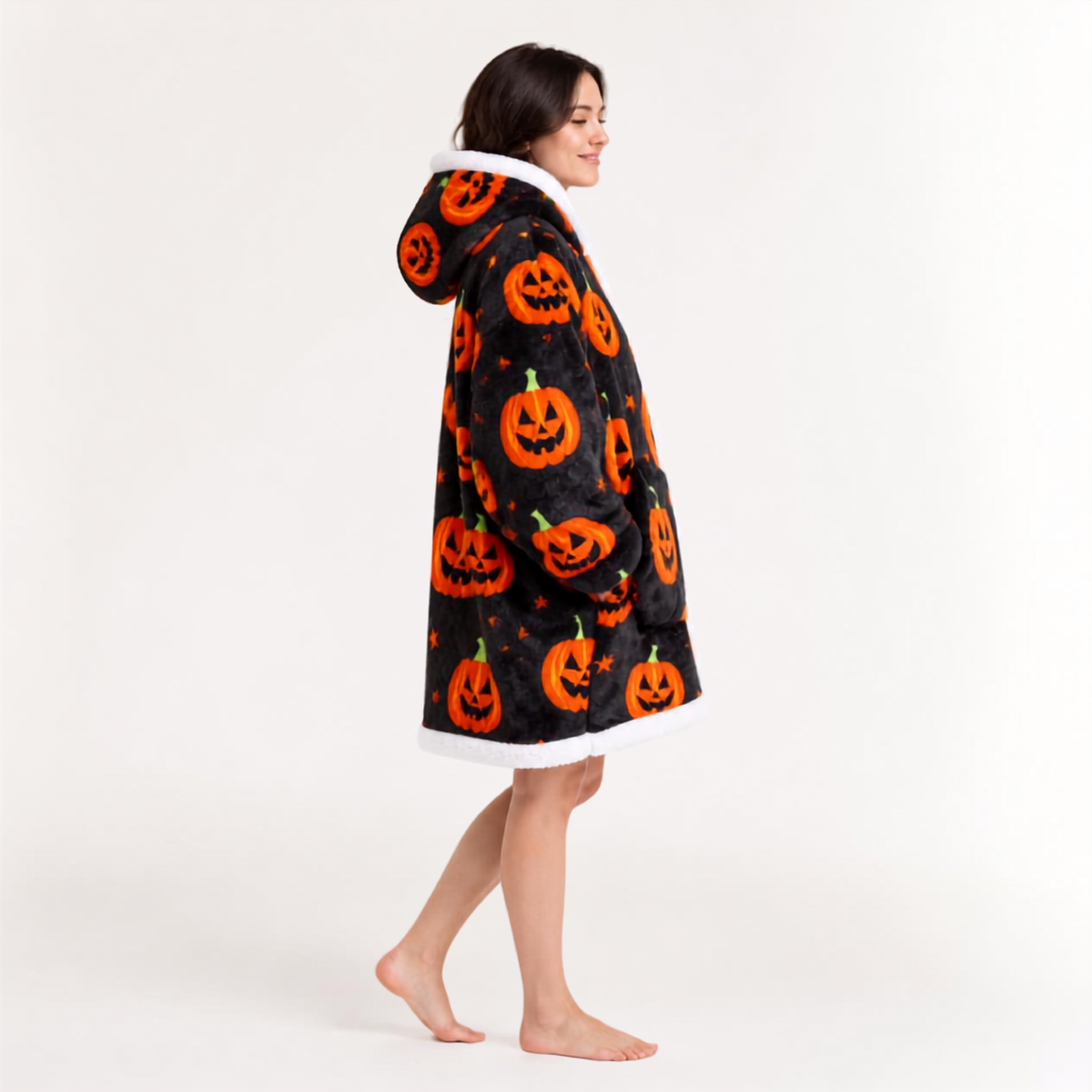 Le Sweat-Plaid Cocooning à Capuche