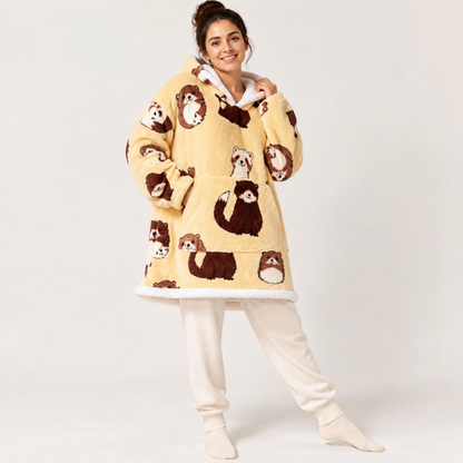 Le Sweat-Plaid Cocooning à Capuche