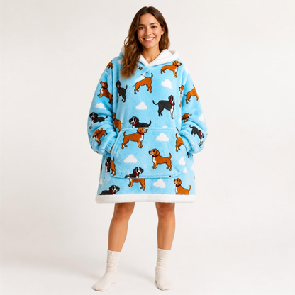 Le Sweat-Plaid Cocooning à Capuche