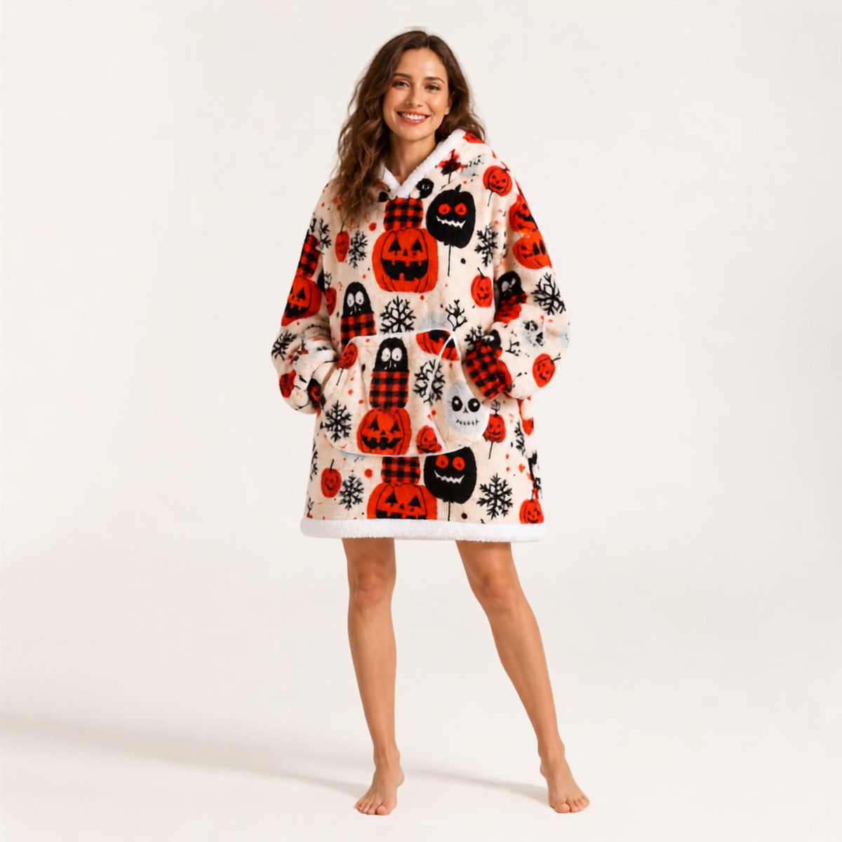 Le Sweat-Plaid Cocooning à Capuche
