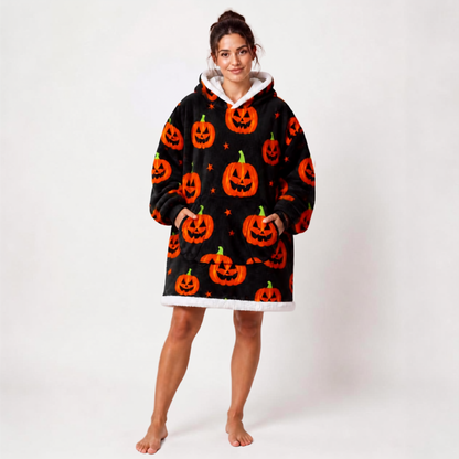 Le Sweat-Plaid Cocooning à Capuche